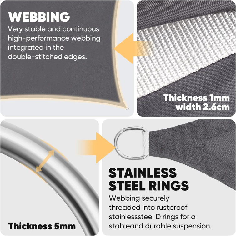 Sekey 2m x 3m Rectangular Shade Sails Wayfair.co.uk